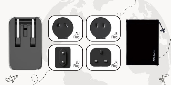 【門市發售】Verbatim 3Port 65W PD&QC 3.0 GaN 旅行充電火牛