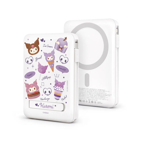 【門市發售】Garmma 永橙✖️Sanrio  Kuromi  10000mAh  數顯帶線磁吸外置充電器（只限香港發售，不設平郵）