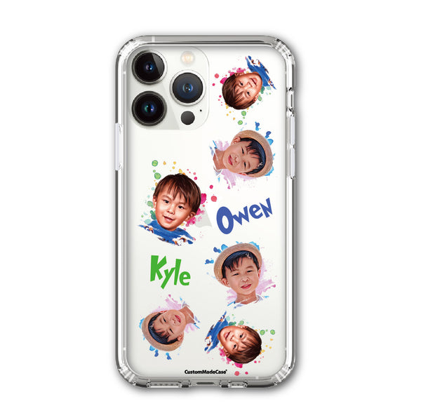 CustomMadeCase - Cartoon Clear Case 相片漫畫化設計 全透明防撞 手機殼 (人像 寵物 兒童 家庭)